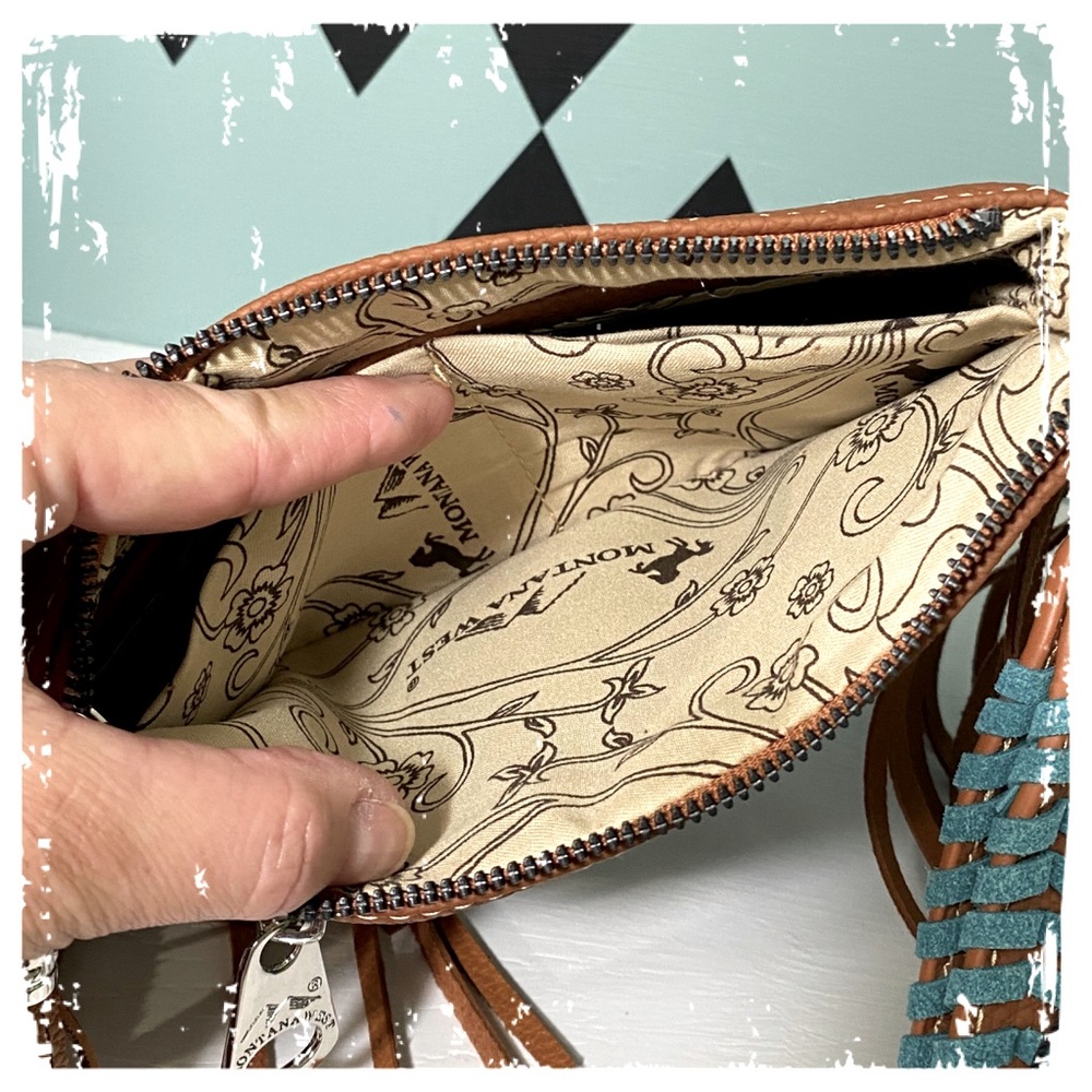 Montana West Crossbody/Clutch Purse Southwestern Style Design Aztec - Picture 8 of 9